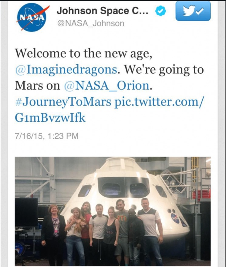 Dave Vaughan at NASA Johnson Space Center with the Orion capsule