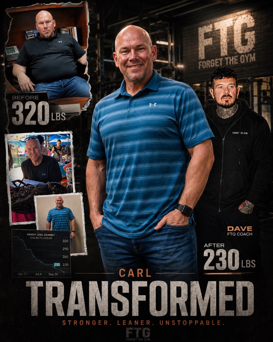 Carl — -90 lbs