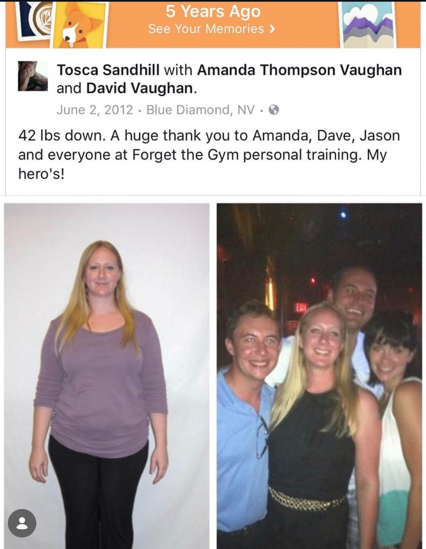 Client who lost 42 pounds training with Forget The Gym
